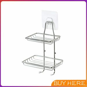 ที่วางสบู่สแตนเลส ชั้นวางของ วางสบู่ ฟองน้ำ ไม่ต้องเจาะผนัง soap dish BUY HERE