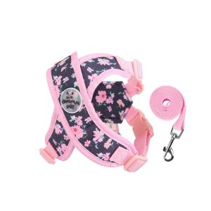AINACHU Breathable X Shaped Dog Harness  Vest Adjustable Escape-Proof Puppy Leading Rope Cute Lightweight Dog Harness and Leash Set for Small Medium Dogs