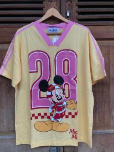 ReadyStok Kaos merk flower motif karakter atasan lucu kerah V twotone