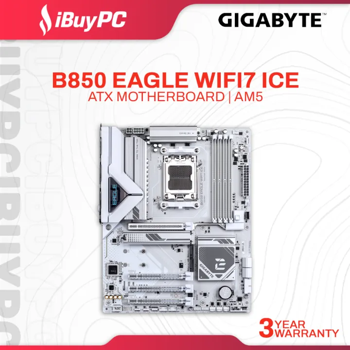 Gigabyte B850 Eagle WIFI7 Ice ATX Motherboard | AMD AM5