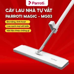 Cây Lau Nhà Tự Vắt Bàn Lau Xoay 360 Độ Có Tích Hợp Gạt Nước Cây Lau Trợ Lực Parroti Magic - MG03