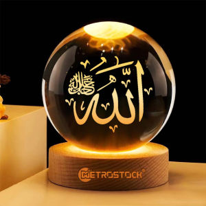 LED 3D Crystal Ball Night Light - Lampu tidur bola kristal 3D lampu estetik dekorasi kamar cafe kado hadiah ulang tahun anniversary valentine romantis ramadhan natal hias meja belajar