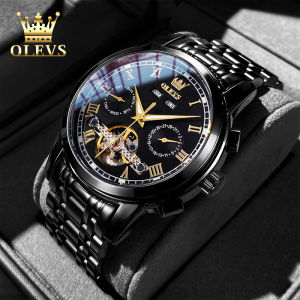 OLEVS resmi autentik jam tangan pria otomatis dewasa 2024 anti air mode mewah bercahaya kalender dial jam tangan laki laki free box