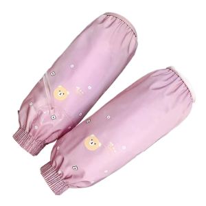HUGHES 1Pair Bear Elastic Band Waterproof Oversleeves Cute 33x17cm Arm Sleeve Cleaning Accessories Long Oilproof Oversleeves Housework