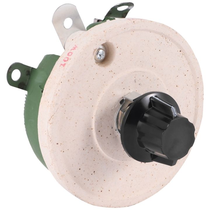 100W 100 Ohm Ceramic Wirewound Potentiometer Rotary Resistor Rheostat ...