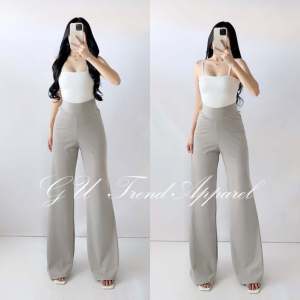 GU Casual Nylon Flare Pants Stretchable DA&ABOUT THE FIT(Zoey)