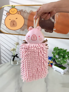 Capybara Themed Hand Towel Soft Polyester MIcrofiber Quick Drying Great For Kitchens And Bathrooms