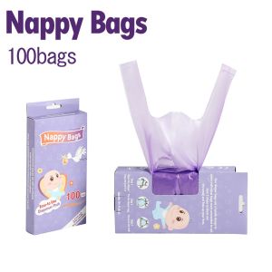 NAILS STUDIO 100/200Pcs Scented Portable Garbage Bag Hygiene Bags Leak-proof Baby Diaper Bags High Quality Multifunctional Disposable Nappy Bags For Diaper or Feminine Products