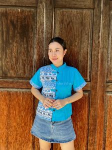 เสื้อคอจีนผ่าหน้า เนื้อผ้าชินมัย ผู้หญิง