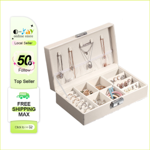 O-KAY Portable PU Leather Travel Jewelry Box – Multi-Layer Mini Jewelry Organizer Storage Case