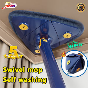 Jan luck 360° Rotatable Mop with Extruder Free Hand Wash Lazy Mop for Floor Cleaning Wall Glass and Ceiling Sewage Separation Wet and Dry Self Washing Triangle Mop Rotatable Cleaning Mop