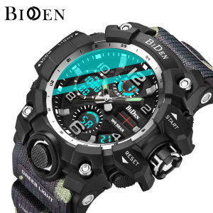 BIDEN Jam Tangan Pria Digital LED Olahraga Militer Analog Tahan Air Tampilan Tanggal Chronograph Jam
