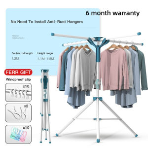 【Gift clothespin】Retractable Folding Clothes Rack Drying Rack Free Installation non-rust Indoor/Outdoor 晾衣架 晒衣架