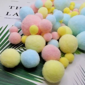 PLLEWY Craft DIY Pompom Fluffy Balls Plush Stuffed Pompoms Fur Plush Ball Multicolor Macaron Pompoms Home Decor