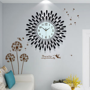 COD high quality【Ready Stock】38X38 cm European Style Peacock 3D Wall Clock Metal Wall Art Home Decor
