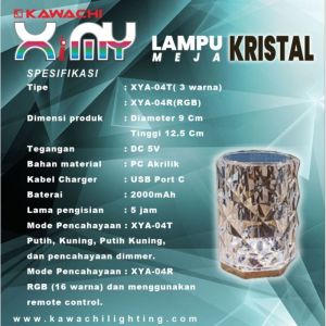 Lampu Meja Crystal Diamond Mini / table lamp 3warna / RGB KAWACHI