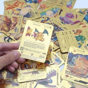 Kartu Pokemon Kolektor One Peace / Kartu Pokemon Isi 55pcs Bahasa Inggris Bahan Metal Gold - Sc