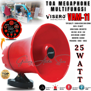 Toa Megaphone Speaker TOA VISERO Amplifier Set VAM-11 Suara Jernih Bisa Rekam Suara Dan Sirine | Pengeras Suara Cocok Untuk Jualan Keliling Motor Rekam Sirine Rekam Suara | Toa Untuk Jualan/Toa Murah/Speaker Toa/Toa Sirine /Toa Suara Keras | Gallery Audio