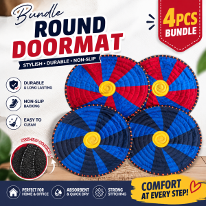 ROUND DOORMAT BUNDLE Set 4pcs | Big Size Makapal na Bilog na Basahan | Assorted Designs & Colors | Floor Mat for Home