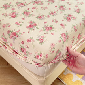 Dansunreve 2025 Flower Series Bedsheet Fitted Sheet with Rubber Around Queen Sheet Bedsheet Garterized King Size Super Single Letter Pillow Case Sale