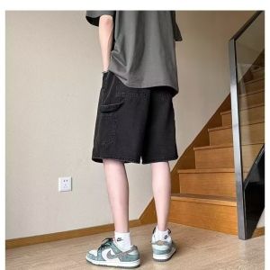 SINRANSINYA丨Người Đàn Ông Của Quần Short-Đường Phố Cậu Bé Hàng Hóa quần bò ngắn Mỏng Và Đẹp Trai Chân ống đứng dáng rộng 1/2 Quần Mỹ Rửa Giản Dị Quần