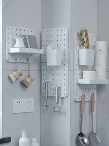 Pegboard Peg Board Organizer Accessories Shelf Wall Hanging Rack Shelves Storage Home Decoration DIY