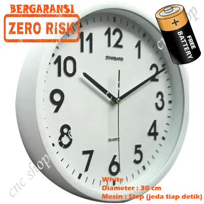 Jam Dinding Tebal Angka Timbul Besar Jumbo Tempel Tembok Standar 30cm Analog Bulat Mesin Step Movement Murah Meriah Terbaru Pajangan Dekorasi Terlaris aestetic BISA COD Wall clock