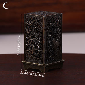 [tianjunmaoyi] Alloy Censer Incense Holder Square Cylinder Vertical Incense Indoor Aromatherapy Home Ornament Chinese Inense s