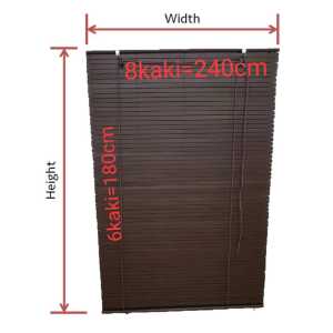 (8 feet width) Bidai Kayu Outdoor Blind Wooden Blinds Woodblind Meranti Wood