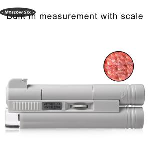 [Moscow Six] ♬ แว่นขยายขนาดเล็ก100X กล้องจุลทรรศน์พ็อกเก็ตไฟ LED แว่นขยาย Loupe เคสหนัง