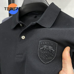 Tide Polo shirt mens short-sleeved new lapel t-shirt business casual high quality embroidery cotton breathable handsome mens clothing