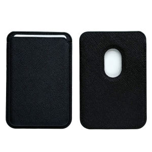Luxury M Saffiano Leather Card Holder for 15 14 13 12 Mag Safe Wallet for Phone Accessories Strong Magnetism Suction Type