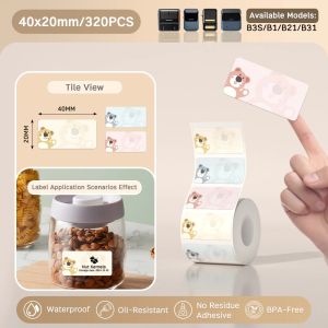 NIIMBOT B21/B3S/B1 Cartoon Labels|Jumbo Name Stickers for School/Office | Cute & Waterproof