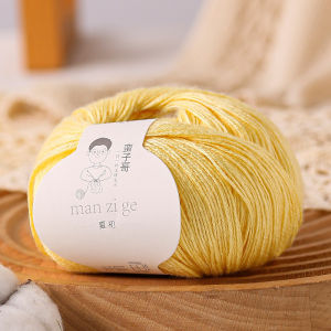 50g/Roll 100% Bamboo Fiber Yarn 200Mfor Hand Knitting Crochet Sweater Scarf Soft Natural Bamboo Yarn Thread