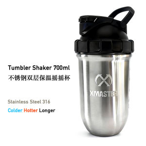 XMASTER Gym Shaker Tumbler Bottle Tritan PC PP Protein blender Stainless Steel Whisk Ball Leak Proof
