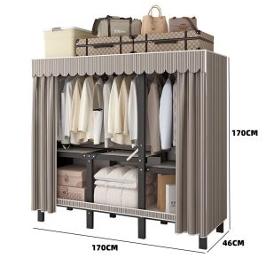Installation-free Household Folding Simple Steel Frame Wardrobe Foldable Wardrobe