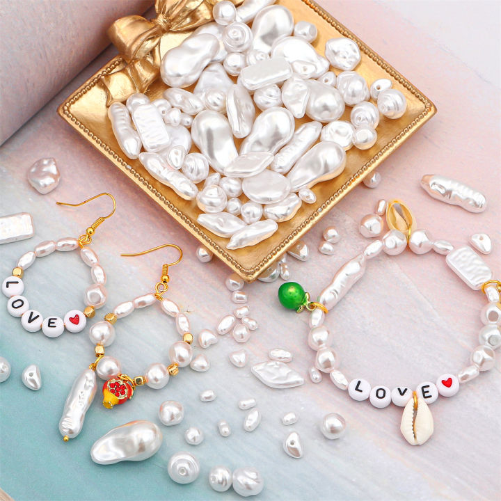 5-50Pcs ABS Imitation Pearl Beads Heart Shape Five-pointed Star