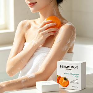 Persimmon Soap Bar for Body Odor Control Soft Smooth Body Cleaning Fresh Moisturizing Skin Care Odor Eliminator Bath Soap 100g2026