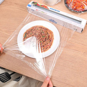 Plastic Cling Film with Slide Cutter Food Preservation Cutting Box Specialty Easy Tear Crisper Household Kitchen Tool Accessory