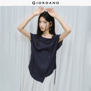 Giordano Women Diagonal placket dolman sleeve shirt Free Shipping 18346612