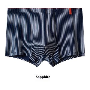 กางเกงในกางเกงในระบายอากาศผ้าฝ้ายต้านเชื้อแบคทีเรียกางเกงในผู้ชายลายทางยืดหยุ่น PNXK