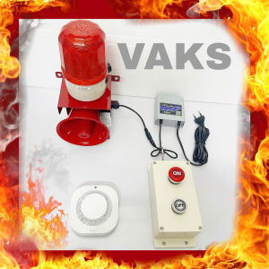 Bộ chuông báo khói MR10 kèm bộ UPS lưu điện - còi có 3 tiếng báo động khác nhau_ điều chỉnh âm lượng lớn nhỏ RF433mhz