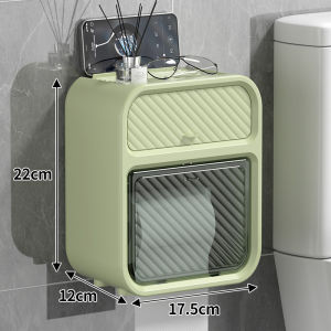 Roll Paper Storage Box Bath Storage Tray Bathroom Wall Mounted Toilet Paper Holder For Storing Roll Paper Waterproof Bathroom Tissue Box
