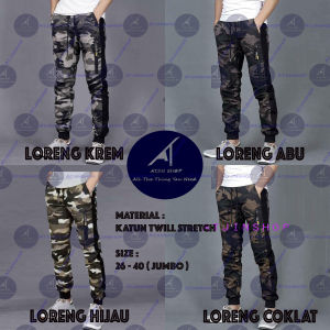 Atjin- Celana Joger Tactical Army Commando Pria  Slim Fit 100% Real Pic [ READY 4 corak army]