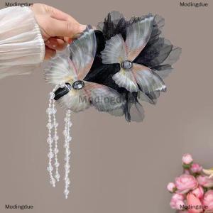 [COD] Modingdue Butterfly Temperament New Chinese Style Flower Tassel Grab Clip Girls Womens Fashion High-end Feeling Shark Clip Hair Claw