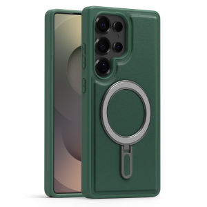 3-in-1 [Spin Stand+Magnetic+Ring Holder] Case for Samsung Galaxy S25 S24 Ultra 25 24 Plus Fit for MagSafe Military Grade ProtectiveMatte Cover S25 Ultra Phone Cases for Women/Men Black