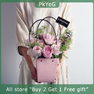 [COD] PkYeG KITCHEN Portable Flower Box Waterproof Paper Handy Bag Kraft Handbag Party Gift Box