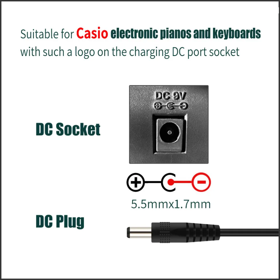 9V 850mA AD-5 AD-5CL Power Supply Adapter for Casio CTK-555(L) CTK