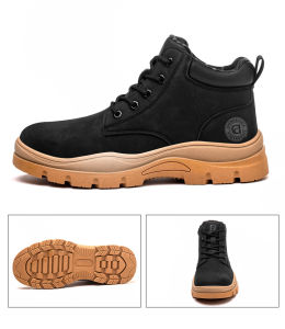 NAK Safety Boots Shoes Men Anti Stabbing Anti Smashing Microfiber Leather Surface Durable Stylist