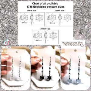 [D.T.C Crystals] Handmade Earrings with Swarovski Edelweiss Pendant
